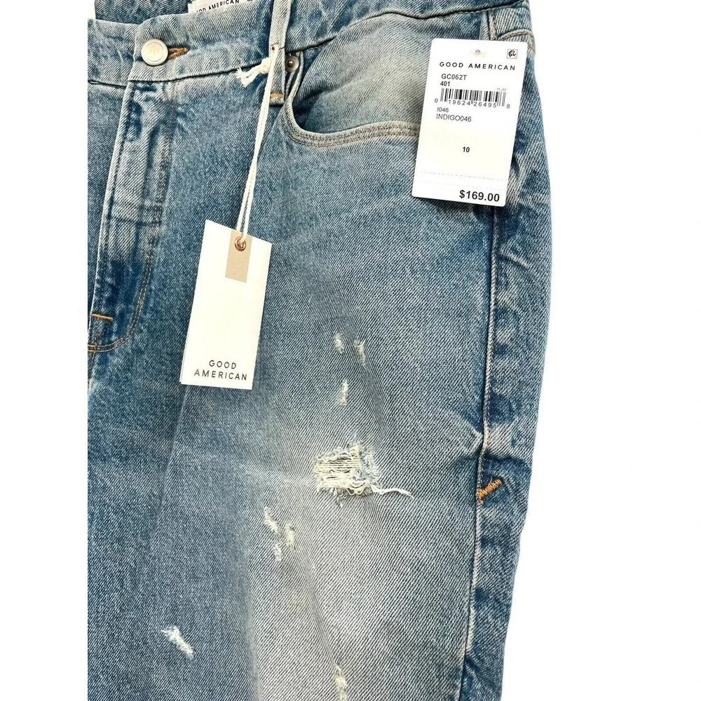 Good American Jeans Woman’s size 10/30 Indigo Good Classic Distressed - Picture 3 of 10